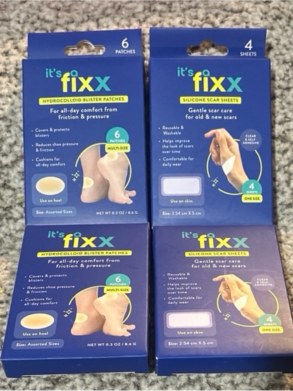 Silicone Scar Sheets & Hydrocolloid Blister Patches - it’s fixx